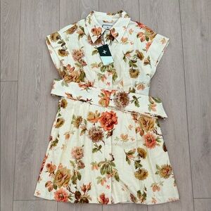 Tuckernuck Callie Floral Collared Linen Dress medium